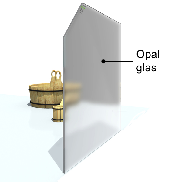 Teknisk bild dörrblad Liune Heat opal glas D11